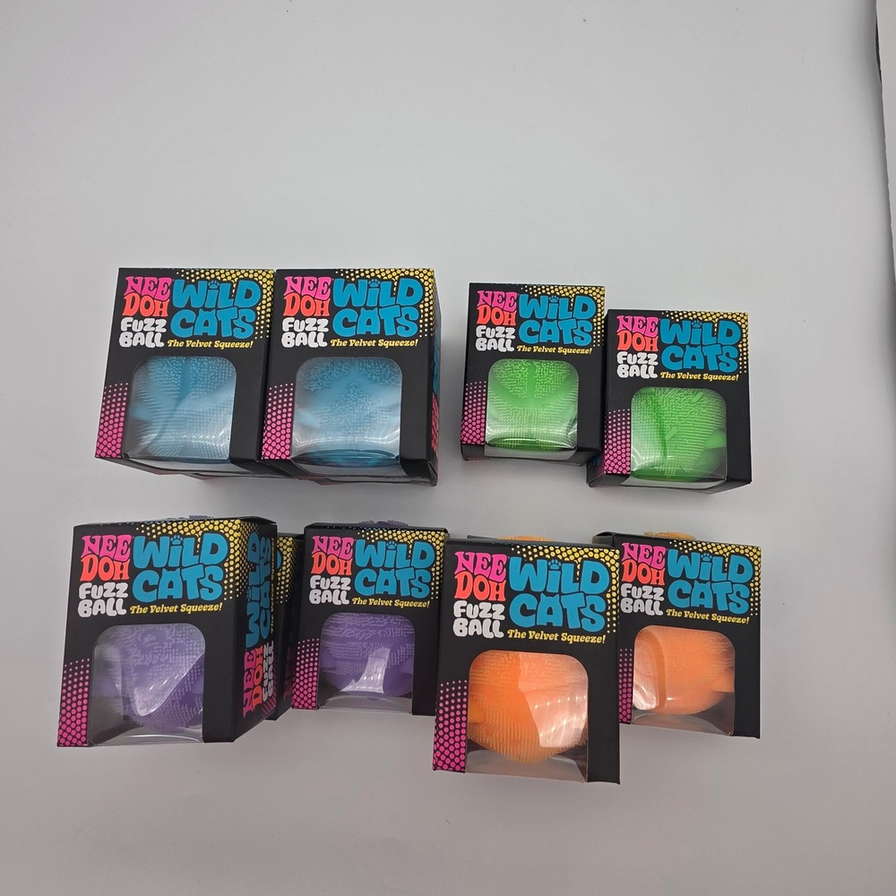 NeeDoh Fuzz Ball Wild Cats Sensory Fidget Toy Pick Your Color New Velvet Squeeze - Picture 5 of 8